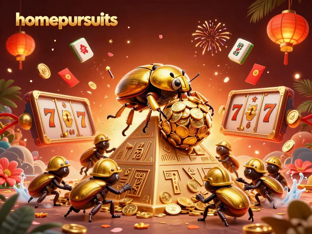 Gambarkan berbagai permainan slot yang menyenangkan dengan homepursuits di latar belakang yang kaya warna.