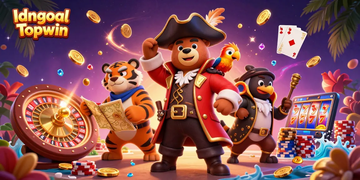 Engage with the Idngoal Topwin casino adventure featuring pirate characters amid vibrant gaming elements.