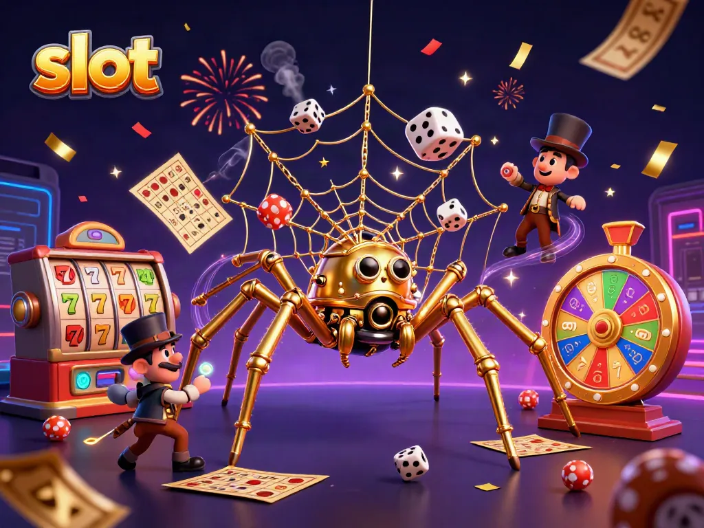 Slot yang menarik dan penuh energi dengan karakter kartun, simbol, dan efek kemenangan.